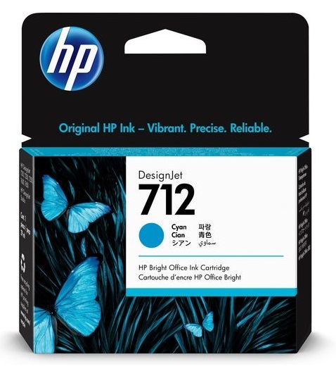 Cartuș de cerneală HP - 712, pentru DesignJet T230/T630/T650, Cyan