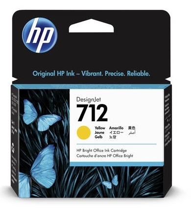 Cartuș de cerneală HP - 712, pentru DesignJet T230/T630/T650, Yellow