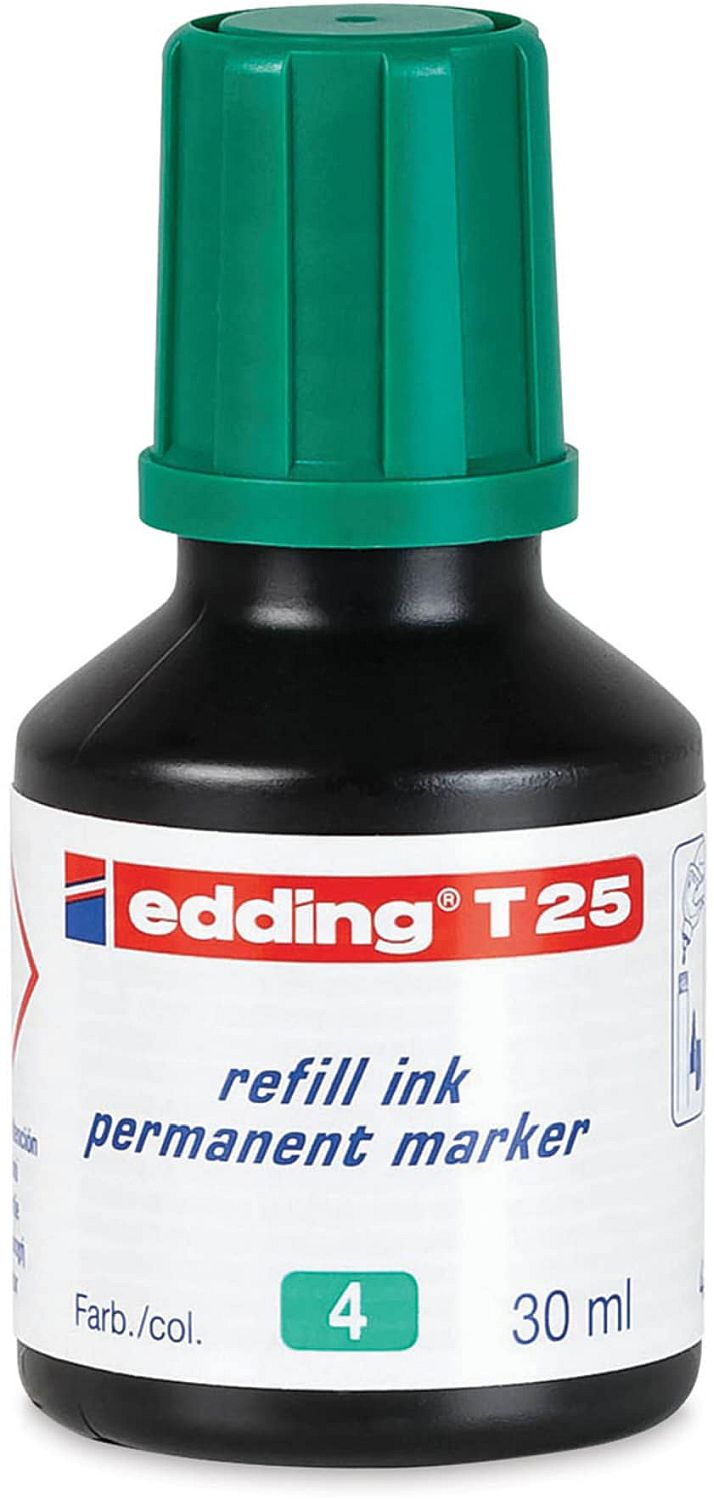 Cerneală pentru markere permanente Edding T25 - Verde, 30 ml