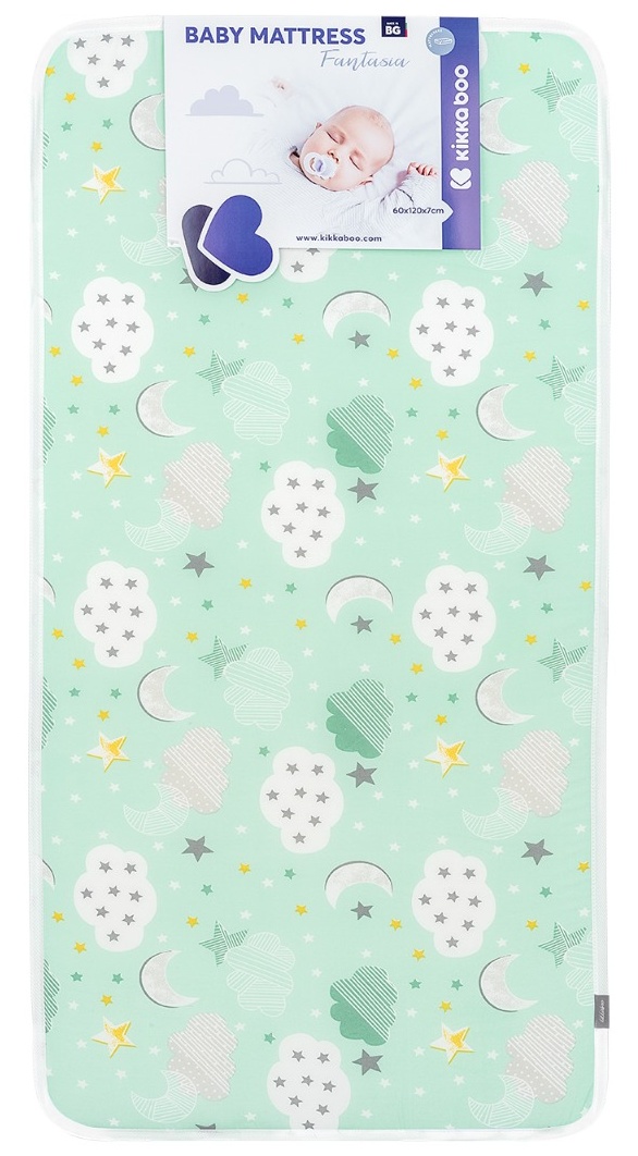 Saltea Kikka Boo - Fantasia, 60 x 120 x 7 cm, Clouds Mint
