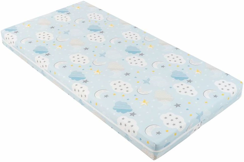 Saltea copii Kikka Boo - Fantasia Plus, 60 x 120 x 8 cm, Clouds Blue