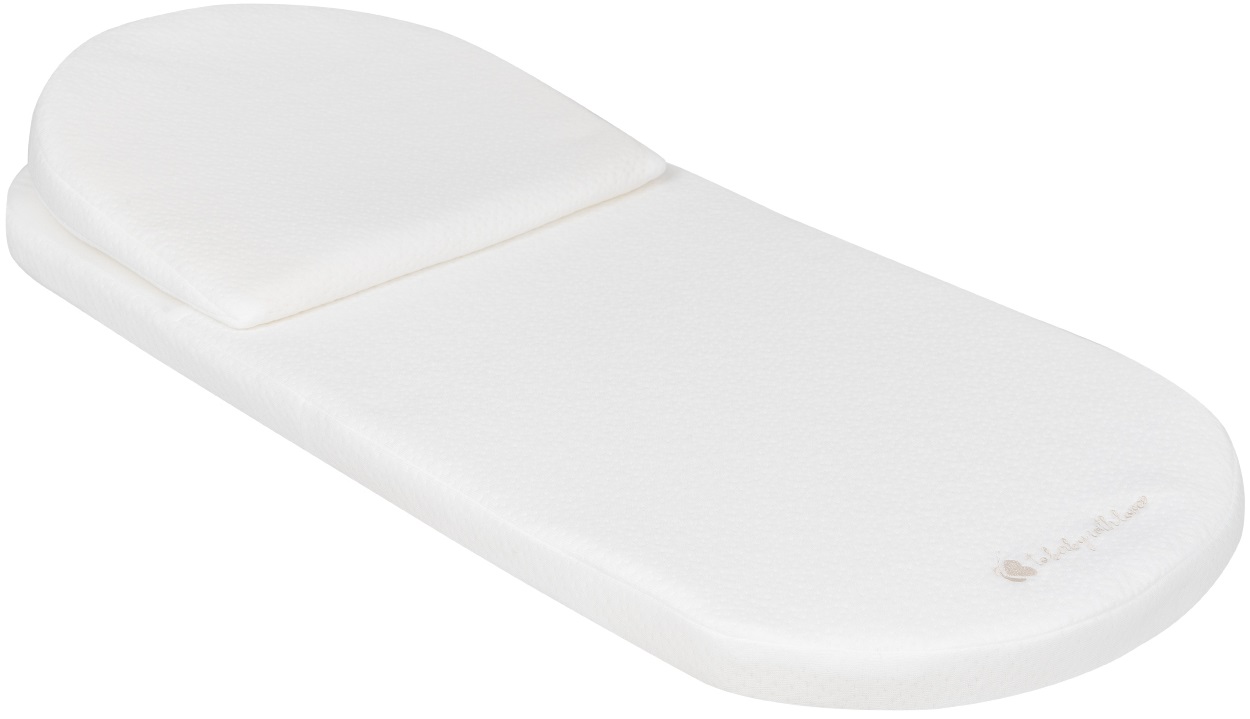 Saltea cu pernă pentru coșul nou-născutului KikkaBoo - Airknit White, 80 x 35 cm