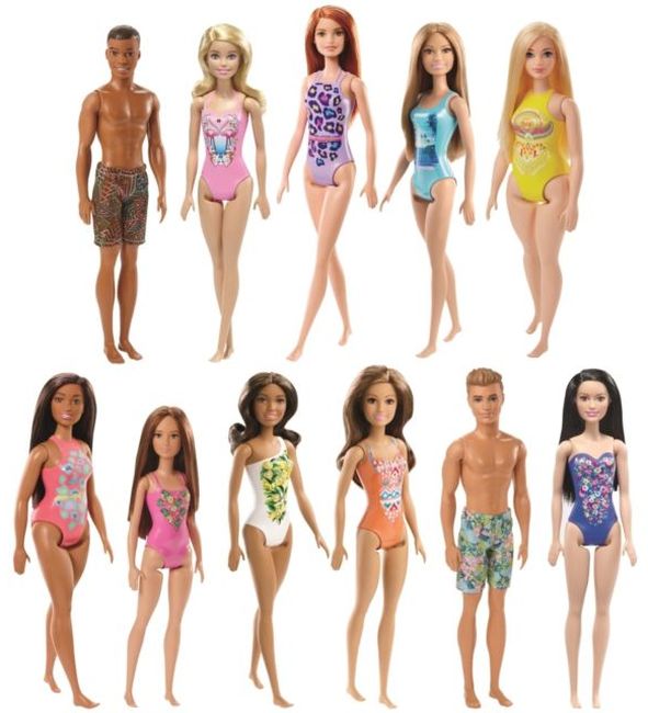 Papusa Mattel - Barbie in costum de baie, sortiment