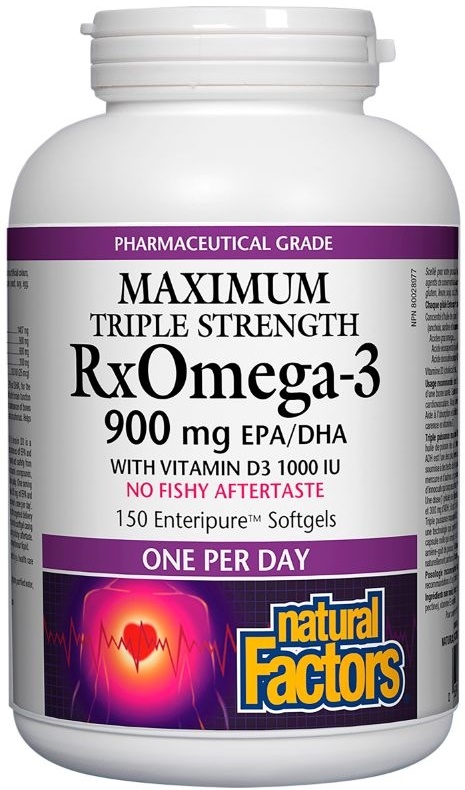 RX Omega-3 with Vitamin D3, 150 capsule, Natural Factors