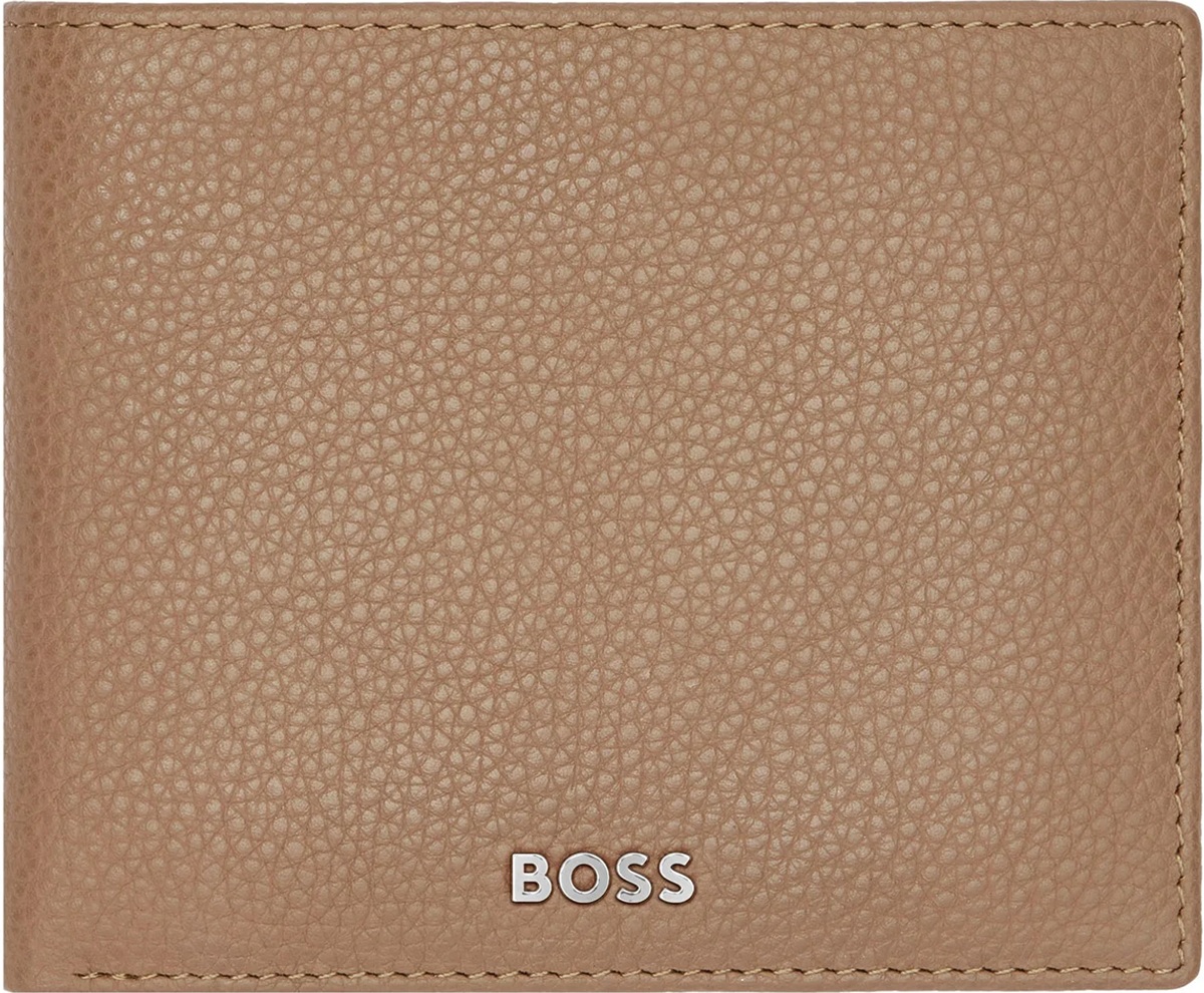 Portofel pentru bărbați Hugo Boss Classic Grained – cu compartiment pentru monede, maro deschis