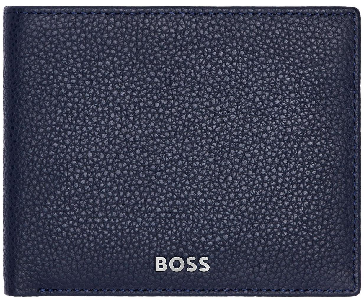 Portofel pentru bărbați Hugo Boss Classic Grained - Albastru închis