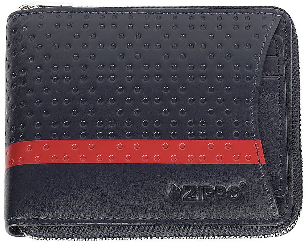 Portofel bărbătesc Zippo Navy Blue - Cu fermoar și husă detașabilă