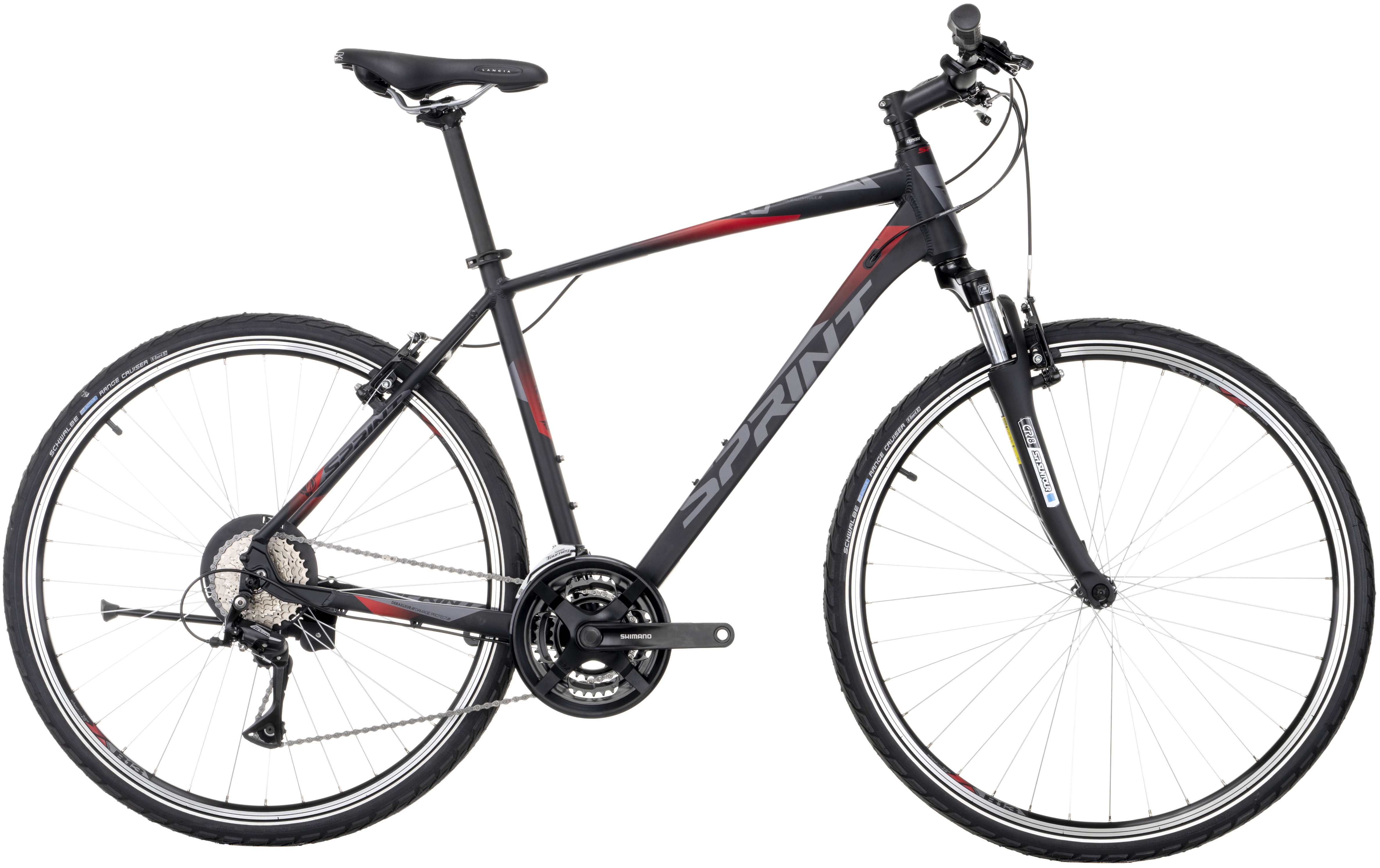 Bicicletă trekking pentru bărbați SPRINT - Sintero Man, 28", 520 mm, negru/roşu