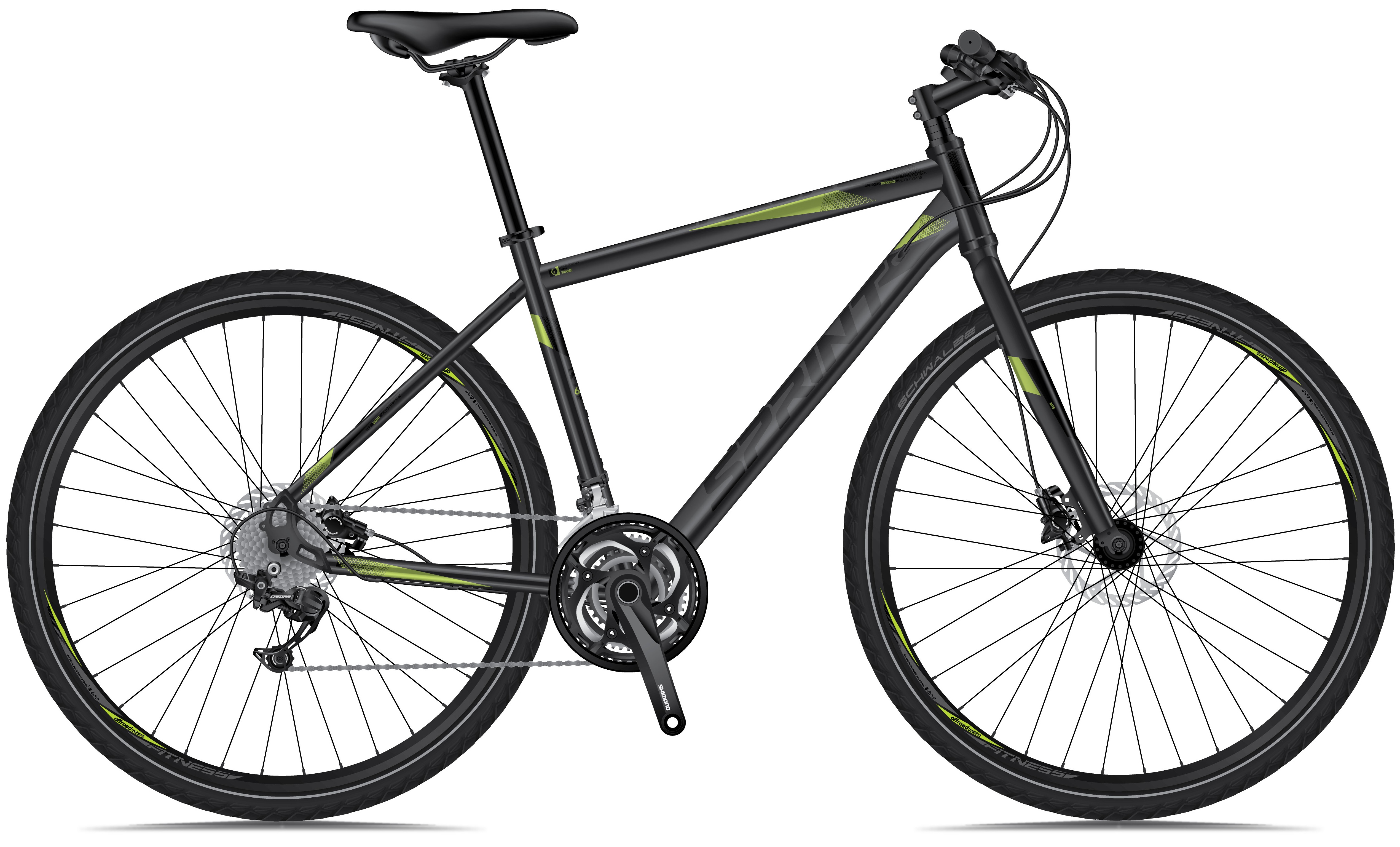 Bicicletă trekking pentru bărbați SPRINT - Sintero Man Rigid, 28", 560 mm, negru/verde