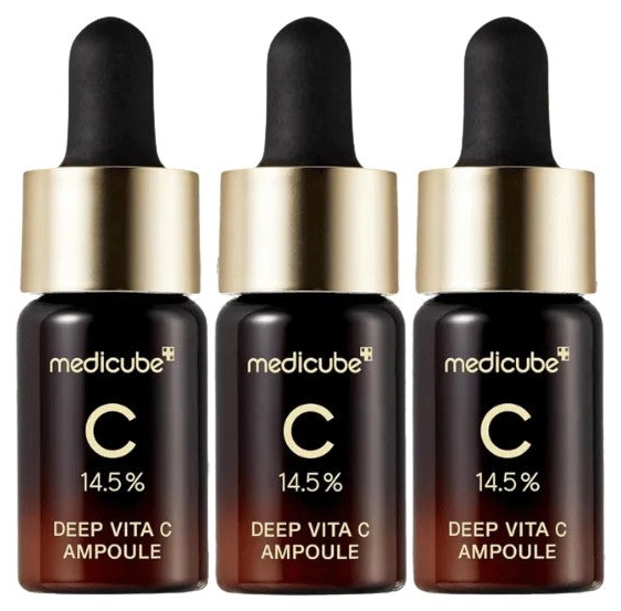 MediCube Deep Vita C Fiolă iluminatoare cu 14,5% vitamina C, 3 x 10 ml