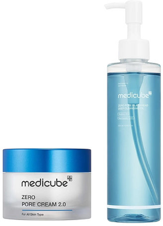 Medicube Set - Cremă pentru față Zero Pore 2.0 și Ulei demachiant Zero Pore Blackhead, 50 + 205 ml