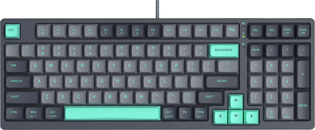 Tastatură mecanică A4Tech - Fstyler FS300 Panda Rock, FS Mechanical, LED, negru/gri