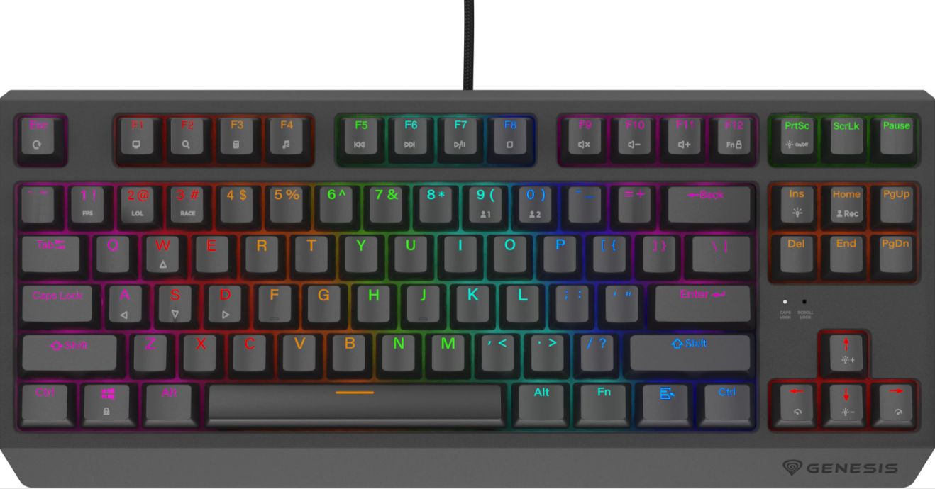 Tastatură mecanică Genesis - Thor 230 TKL Lite, Outemu Red, RGB, negru