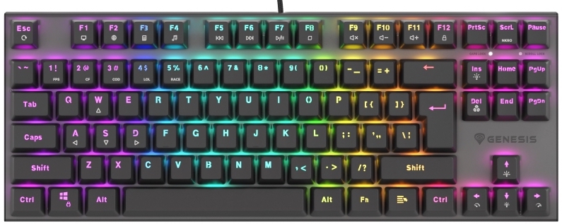 Tastatură mecanică Genesis - Thor 303 TKL, Outemu Red, RGB, negru