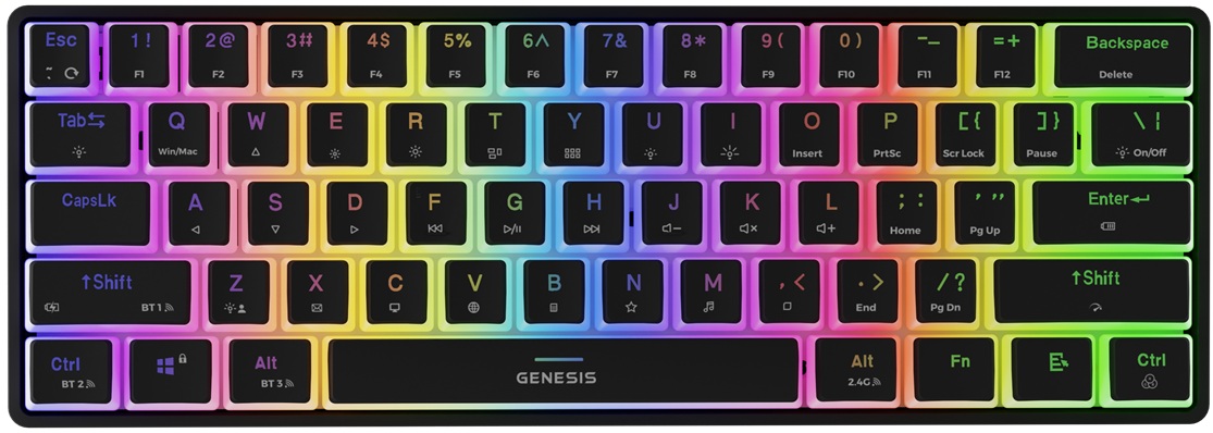 Tastatură mecanică Genesis - Thor 660 G2, wireless, Gateron Red, neagră