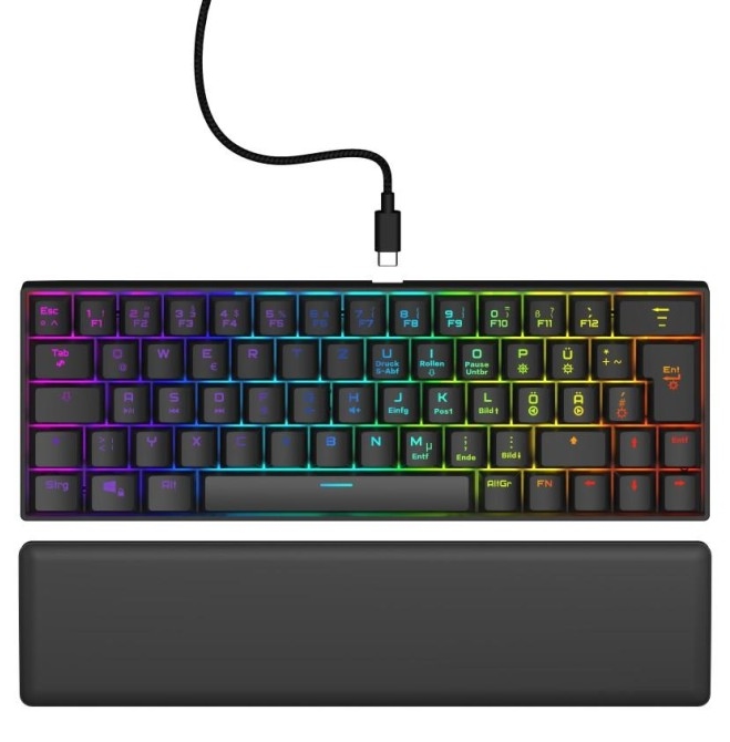 Tastatură mecanică Hama - uRage Exodus 760, Outemu Red, RGB, neagră