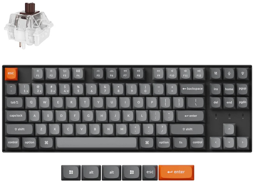Tastatură mecanică Keychron - K8 Max QMK, VIA TKL, Super Brown, RGB,…