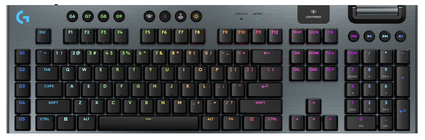 Tastatură mecanică  Logitech - G915 X Lightspeed Low-Profile, fără fir , Linear, RGB, negru