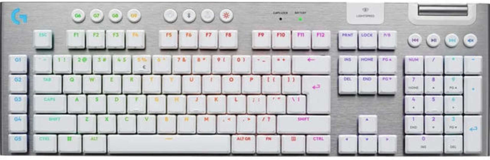 Tastatură mecanică Logitech - G915 X Lightspeed Low-Profile, fără fir , Tactile, RGB, alb