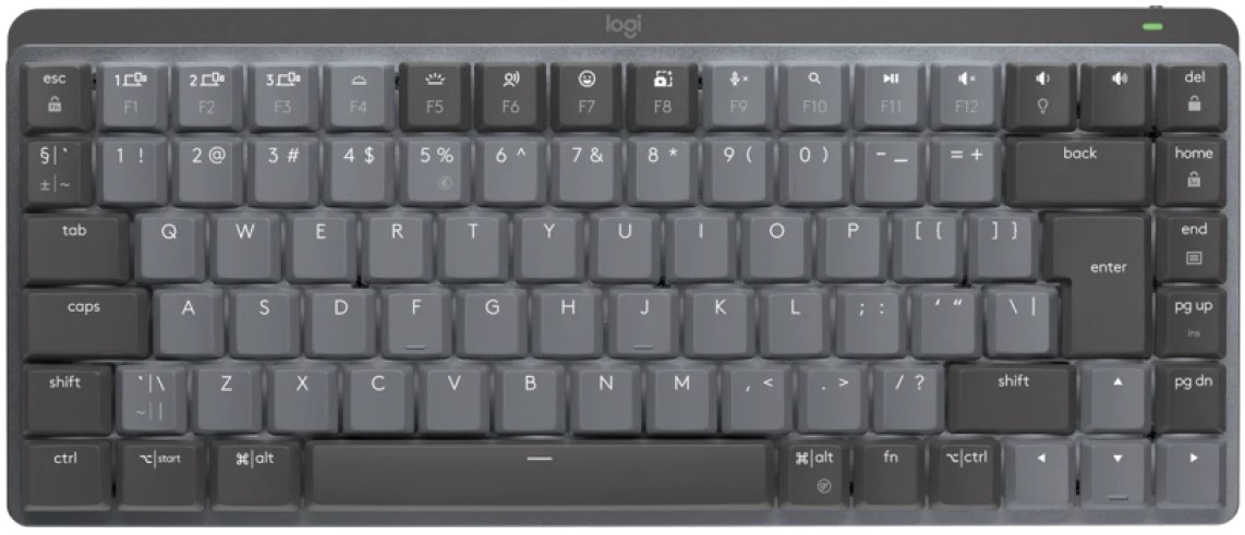 Tastatura mecanica Logitech - MX Mechanical Mini, wireless, gri