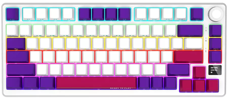 Tastatură mecanică Lorgar - KBP7075W, wireless, Linear, RGB, alb