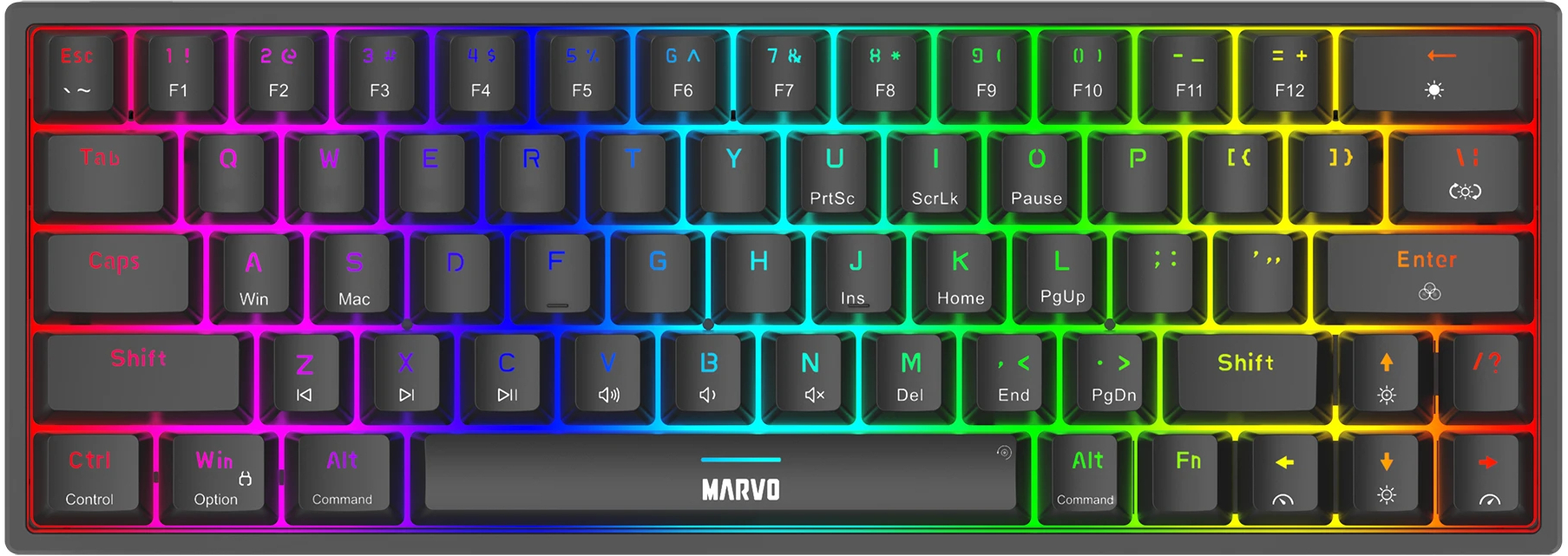 Tastatură mecanică Marvo - KG955 Shogo 63, Marvo switch, neagră