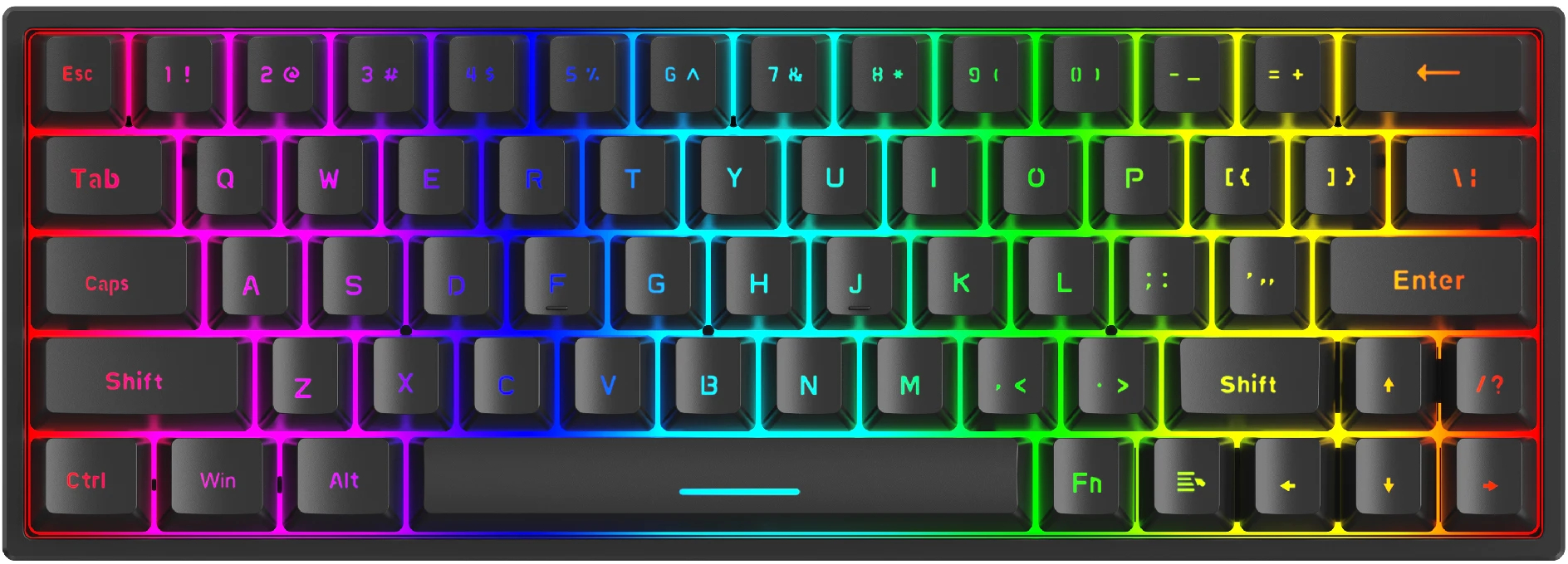 Tastatură mecanică Marvo - KG955W Shogo 63W, Marvo switch, fără fir, neagră