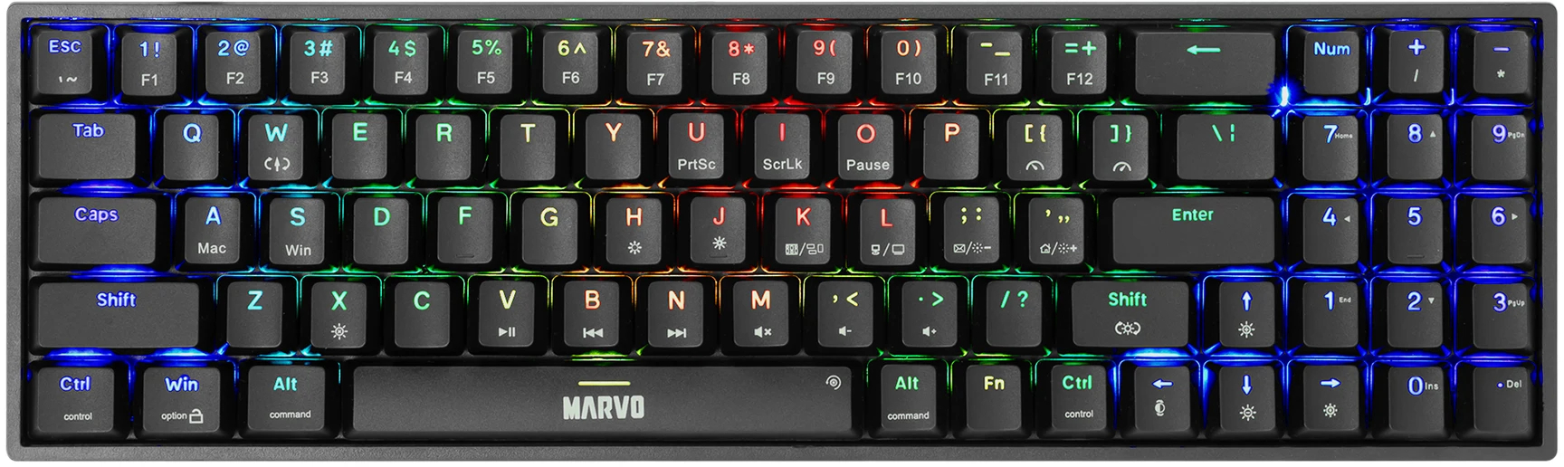 Tastatură mecanică Marvo - KG956 Shogo 78 RGB, Marvo switch, neagră