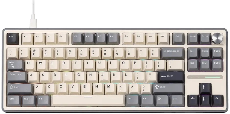 Tastatură mecanică Royal Kludge – R87Pro, Creamy, RGB, gri