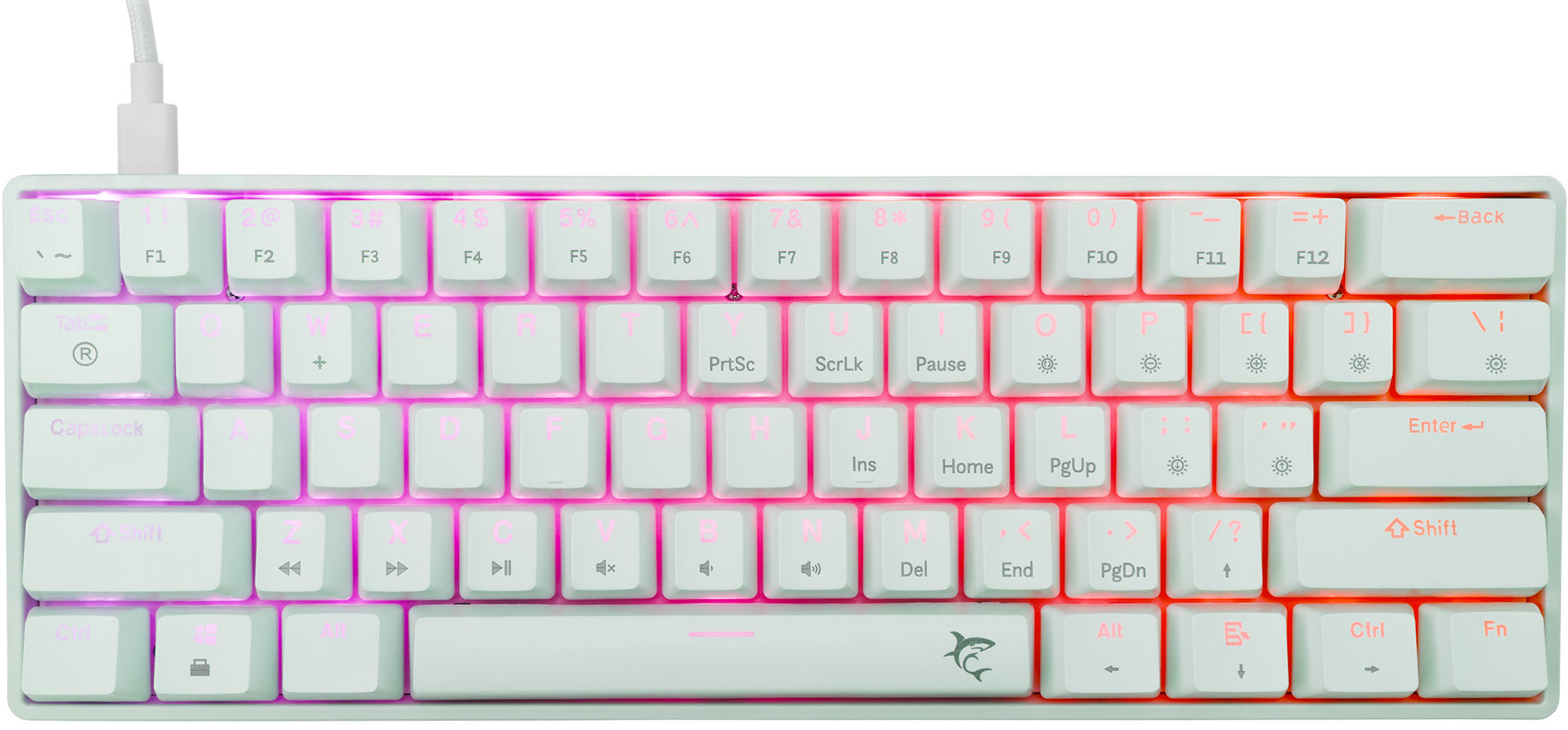 Tastatură mecanică White Shark - SHINOBI 2, Linear, albă