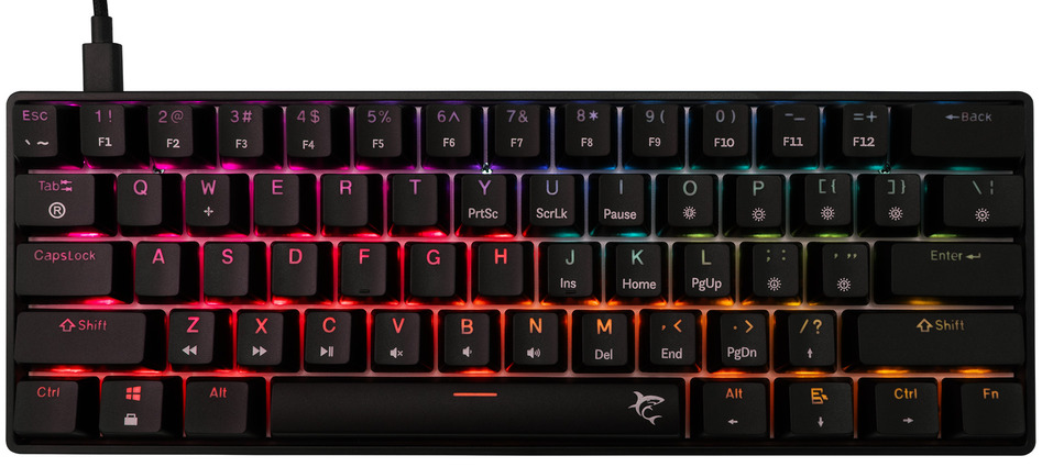 Tastatură mecanică White Shark - Shinobi 2, Red Switch, RGB, negru