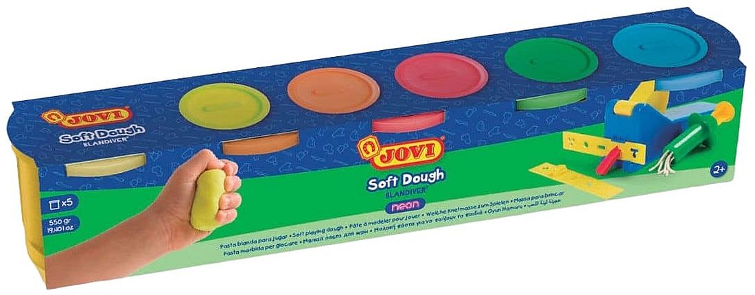 Plastilina moale Jovi - 5 culori, fluorescentă