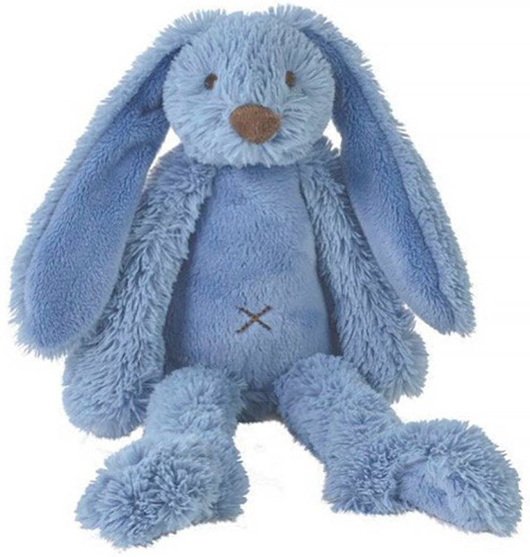 Jucarie moale Happy Horse - Iepurasul Richie, albastru inchis, 38 cm