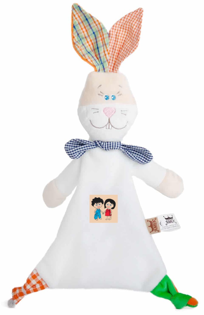Jucarie moale de imbratisare Amek Toys -  Iepuras, semn zodiacal Gemeni, pentru un baiat