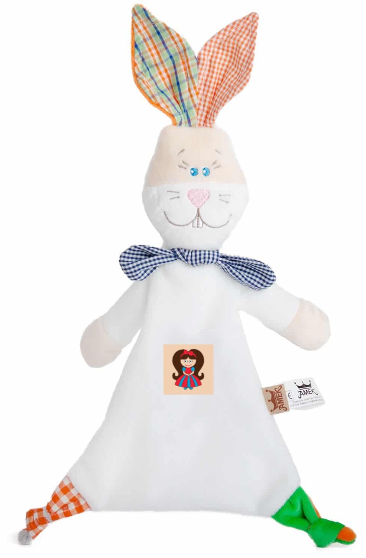 Jucarie moale de imbratisare Amek Toys -  Iepuras, semnul zodiacal Fecioara, pentru un baiat