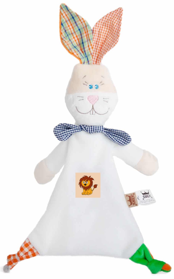 Jucarie moale pentru imbratisare Amek Toys - Iepuras, semnul zodiacal Leo, pentru un baiat