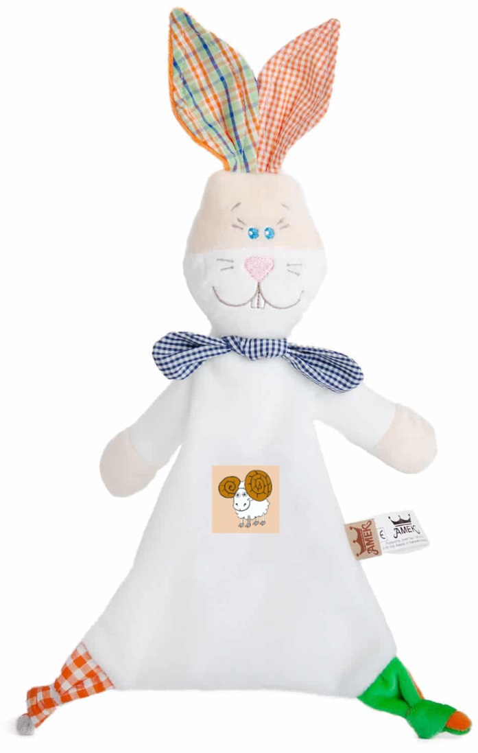 Jucarie moale de imbratisare Amek Toys -  Iepuras ,semnul zodiacal Berbec, pentru un baiat