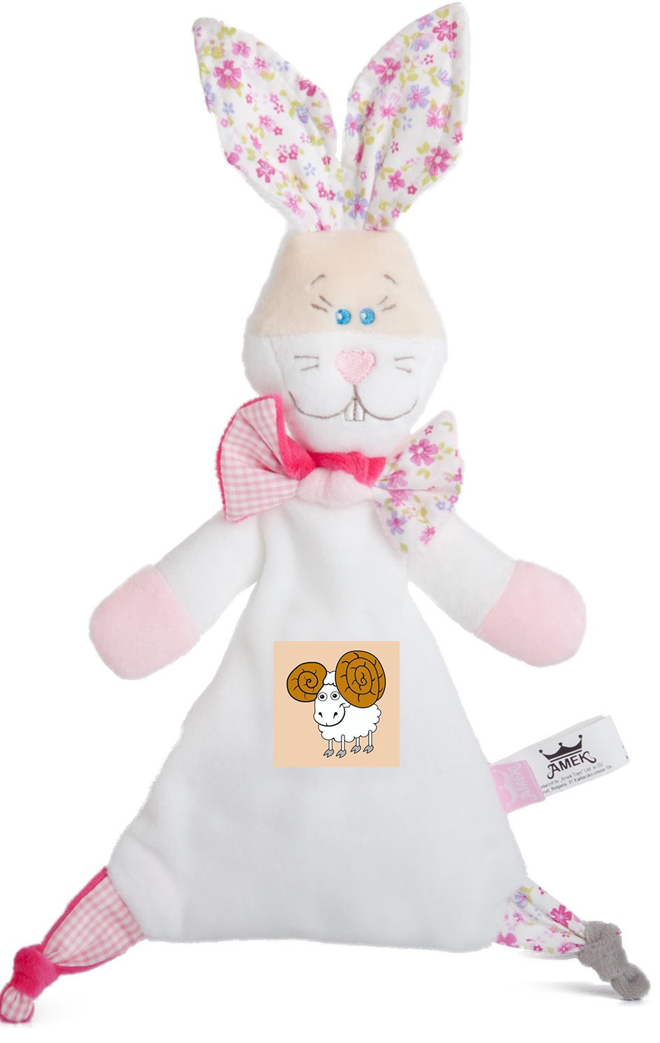Jucarie moale Amek Toys - Iepuras, zodia Berbec, pentru fetita