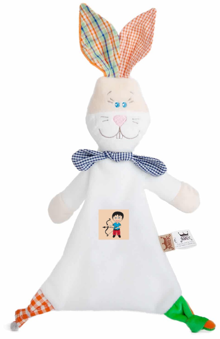 Jucarie moale de imbratisare Amek Toys - Bunny, Sagittarius, pentru baiat