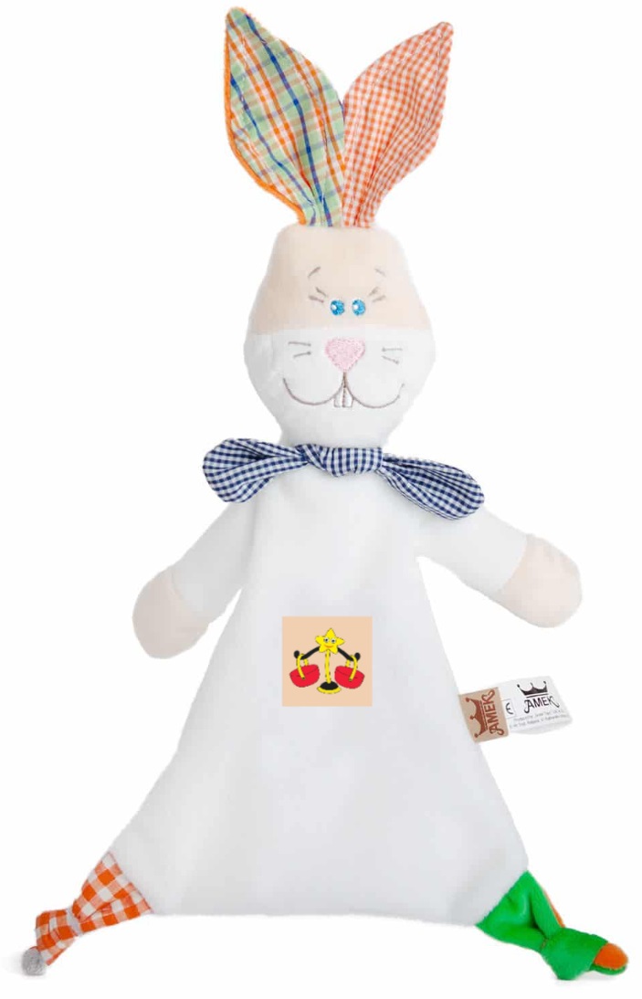 Jucarie moale de imbratisare Amek Toys -  Iepuras, semn zodiacal Libra, pentru un baiat