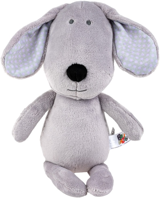 Jucărie moale de îmbrățișat Bali Bazoo - Dog, 28 cm, gri