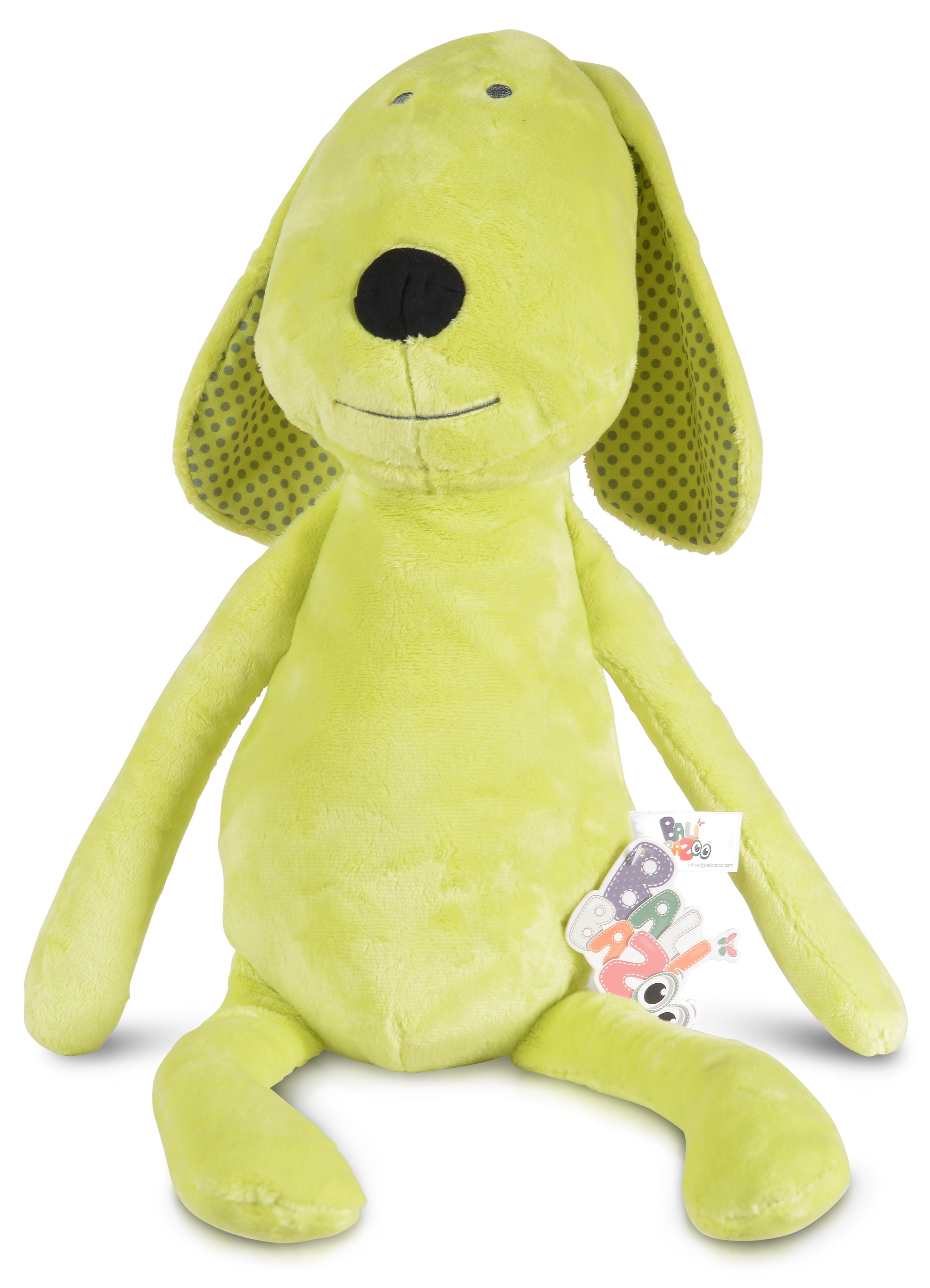 Jucărie moale de îmbrățișat  Bali Bazoo - Dog, 28 cm, verde