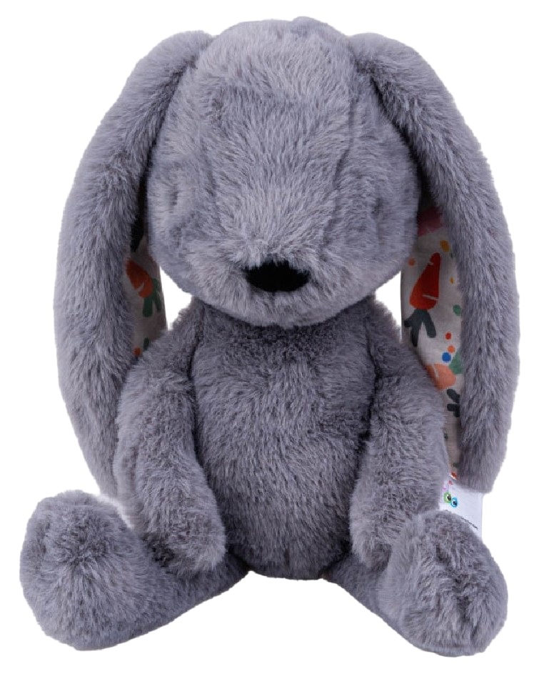 Jucărie moale de îmbrățișat Bali Bazoo - Rabbit, 32 cm, gri