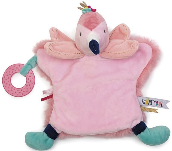 Jucarie moale de imbratisat Eurekakids - cu activitati, Flamingo