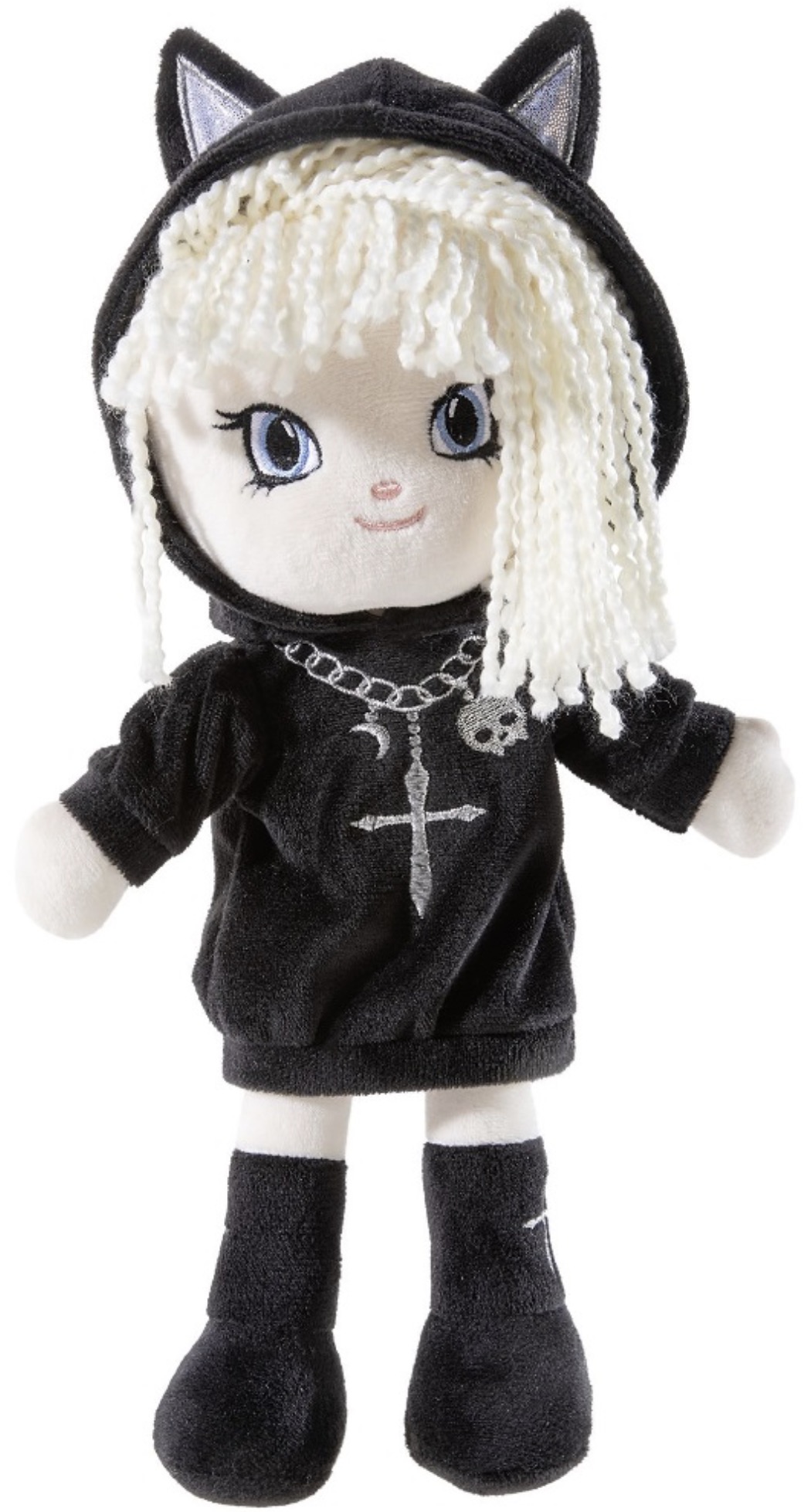 Păpușă moale Heunec - Poupetta Gothic Blondie, 31 cm