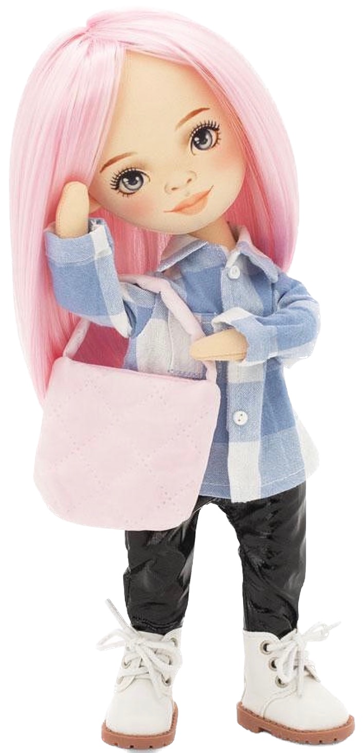 Păpușă moale Orange Toys Sweet Sisters - Billy cu o cămașă în carouri, 32 cm