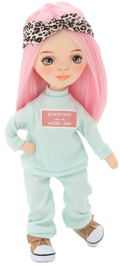 Păpușă moale Orange Toys Sweet Sisters - Billy cu trening menta, 32 cm