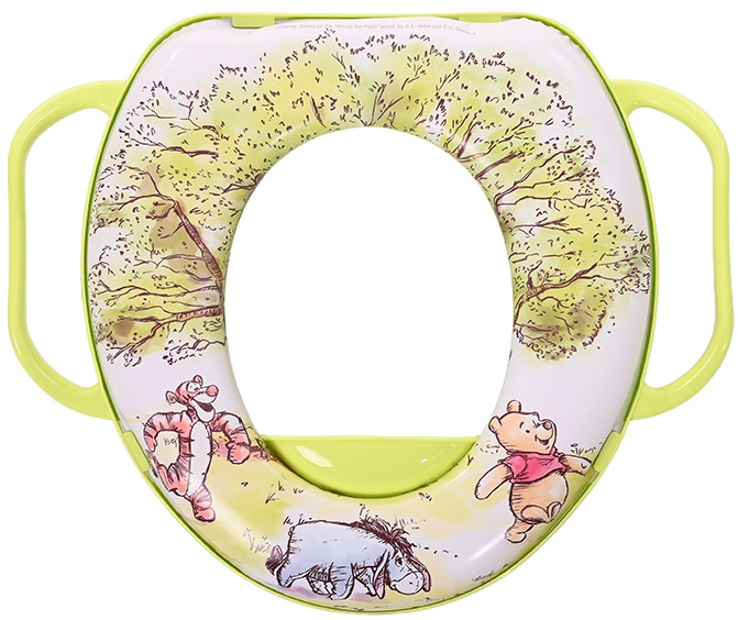 Accesoriu moale pentru vas de toaletă cu mânere Lorelli - Winnie the Pooh, verde