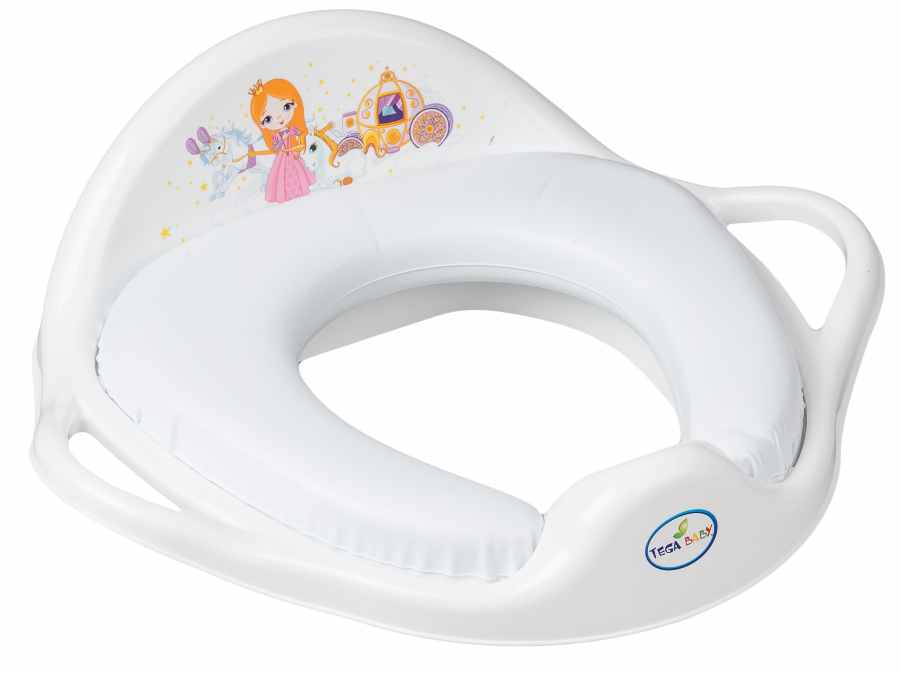 Scaun moale pentru scaunul de toaletă Tega Baby - Princess, alb