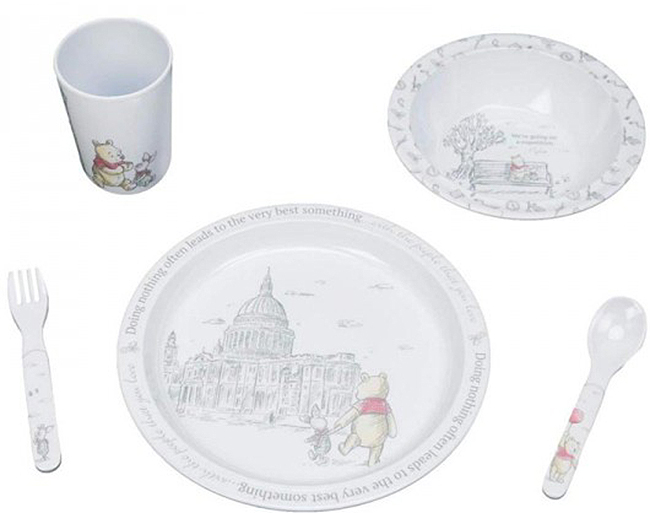 Set de masă din melamină Widdop Disney - Christopher Robin, 5 piese